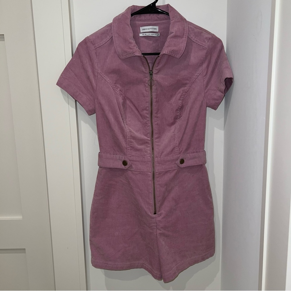 Urban Outfitters Mauve Corduroy Zip Romper